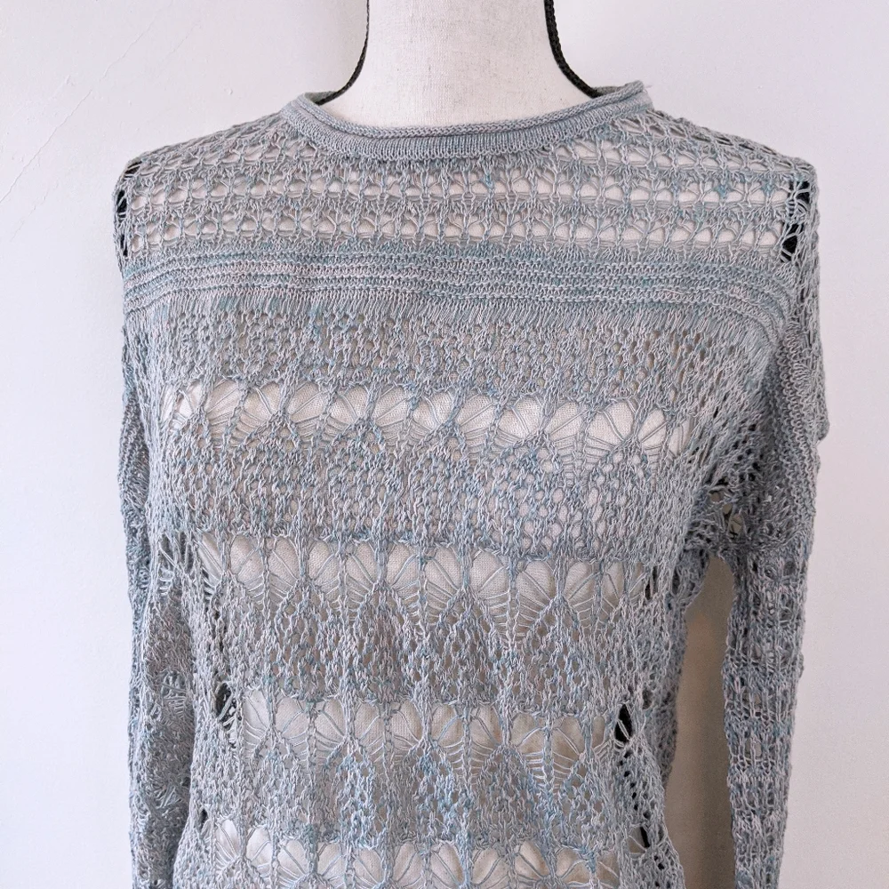🦋LAST🦋 NWT 100% Cotton Sage Knit Sweater, Size S/M - Picture 3 of 7